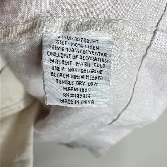 Johnny Was | Vienna Linen Light Gray Floral Embroidered Kimono Top Size XL NWT - Picture 7 of 8